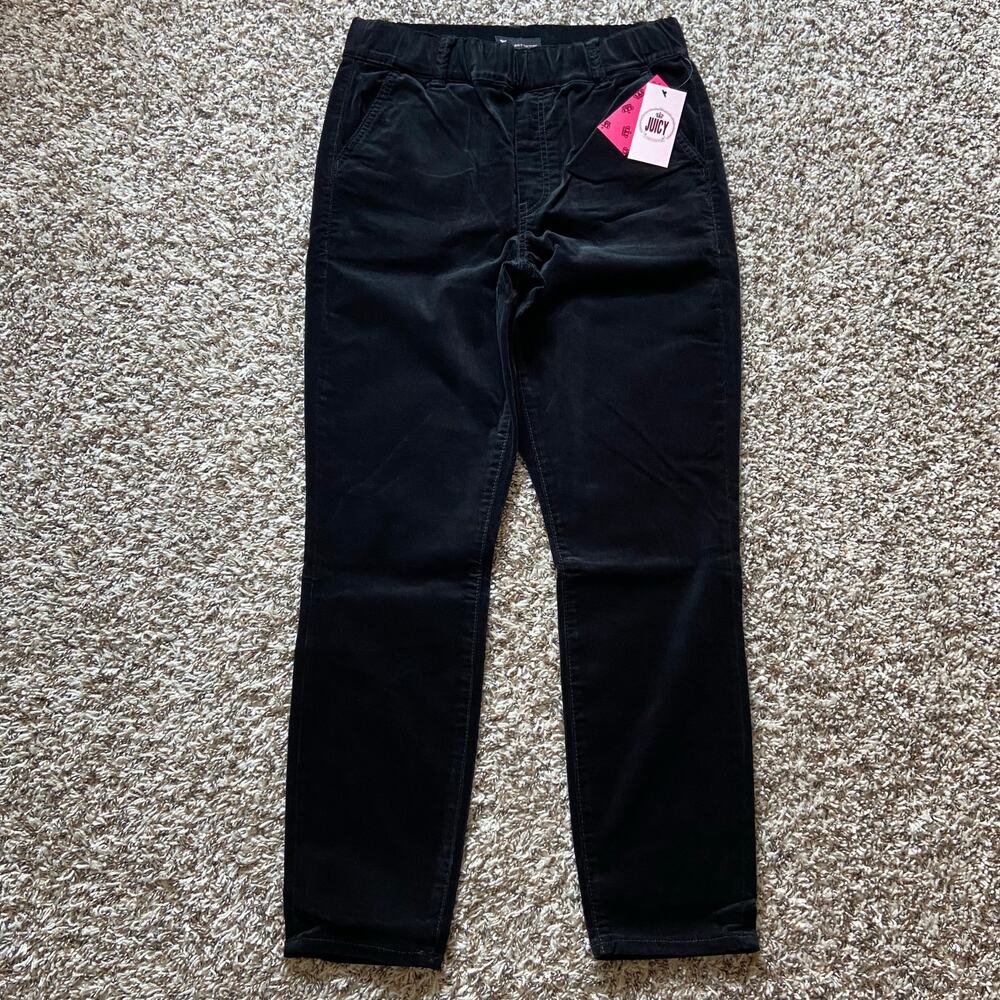 Juicy by Juicy Couture California Skinny Corduroy Jean Women's 10 Black Velvet